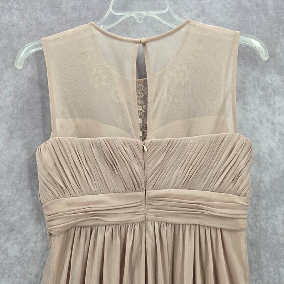 Calvin Klein Gold Flare Rhinestone Sleeveless Knee Length Mesh Dress 8 Medium - Picture 5 of 7